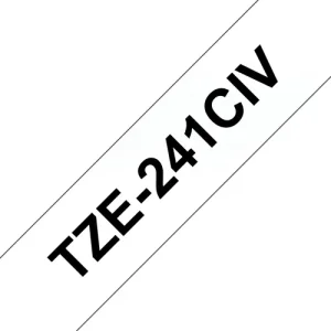 TZE-241CIV LAMINATED TAPE 18MM 8M BLACK ON WHITE