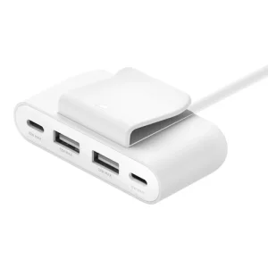 4-PORT USB SPLITTER 2XUSB-C 2XUSB-A MAX. 30W 2M CABLE WHITE