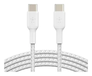 USB-C TO USB-C BRAIDED PVC WHITE 1M TWIN PACK