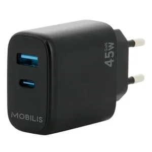 WALL CHARGER - 45W - 1 USB A + 1 USB C - GAN