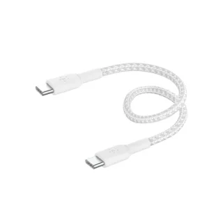 BOOSTCHARGE GEFLOCHTENES USB-C BRAIDED CABLE WHITE 0.15M WHITE
