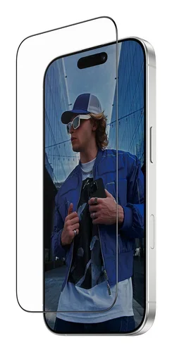 SCREEN PROTECTOR W. BLACK FRAME IPHONE 16 PRO ULTRA-WIDE FIT W.