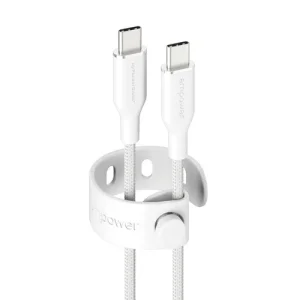 RACING 60W USB-C TO USB-C CABLE USB 2.0 2M SILVER WHITE