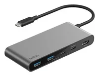 CONNECT 7-IN-1 USB-C HUB MIT DUAL USB-C PORTS SILBER
