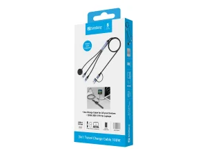 SANDBERG 3in1 Travel Charge Cable 100W