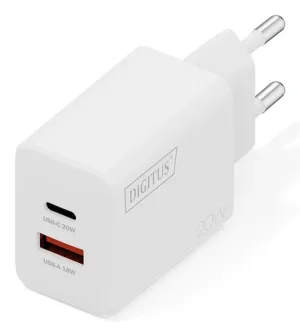 DIGITUS USB Ladegerät 20W 1x USB-C 1x