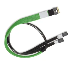 BC Kabel 1x SFF8654 x8 -> 2x SFF8612 x4 (OCuLink) NVMe intern 1m Kabel SlimSAS -> OCuLink für NVMe Laufwerke