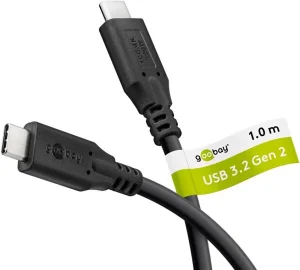 Kabel USB-C <=> USB-C 3.2 Gen2, 10 Gbit/s, 1m, black Power Delivery 3.0, 100W, 4K, 60Hz