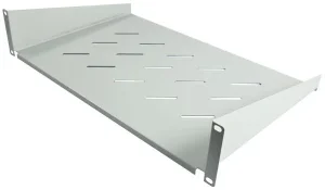 ALLNET 19" zbh. Fachboden, T400mm/2HE, Lichtgrau, Frontmontage,