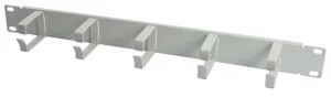 ALLNET 19" zbh. Kabelführungsplatte, 1HE, Metall mit 5 Bügel, Lichtgrau,