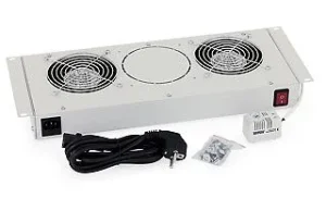 Triton 19" Wandgehäuse, zbh. RBA-6+RUA Serie, Lüftereinheit mit 2x Lüfter, erweiterbar, Lichtgrau,