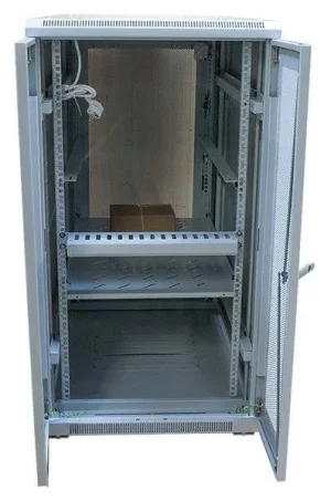 ALLNET 19" Schrank, 12HE, B600/T1000mm, perforierte Blechtüren, Lichtgrau, SNB-Serie,