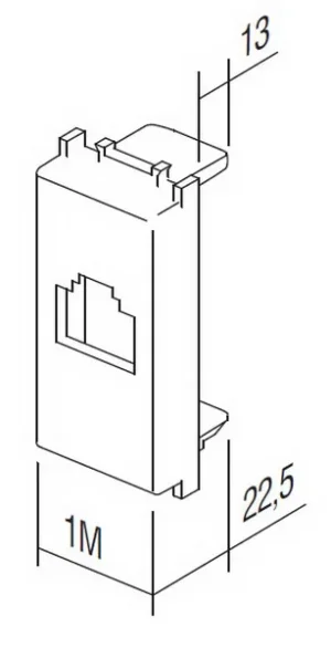 TEM Serie Modul Steckdosen ADAPTER KS WITH DUST PROTECTIO