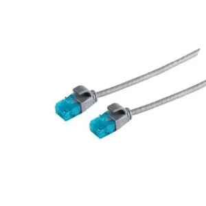 Patchkabel RJ45, CAT6 250Mhz, 0.5m grau, UTP(U/UTP) PVC, slimline d=3,5mm,