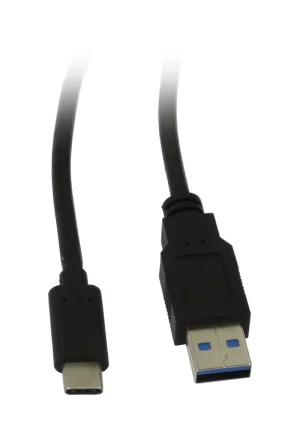 Kabel USB, C(St) => A(St), 1.0m, USB3.1, schwarz, 10G/3A, Gen 2, Synergy 21,