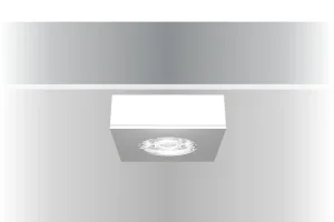 Synergy 21 LED Deckeneinbauspot Helios silber, quadratisch, Aufputzrahmen