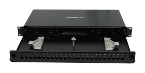 LWL-Patchpanel 24xLC-Duplex-Buchsen, 19", OS2, 9/125u Singlemode, Schwarz, Synergy 21,