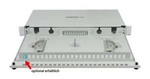 LWL-Patchpanel 18xLC-Duplex-Buchsen, 19", OM4, 50/125u Multimode, Lichtgrau, Synergy 21,