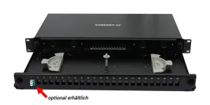 LWL-Patchpanel 24xLC-Duplex-Buchsen, 19", OM4, 50/125u Multimode, Schwarz, Synergy 21,