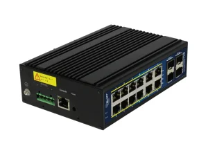 ALLNET Switch industrial smart managed Layer2+ 16 Port GbE • PoE Budget 360W • 12x PoE+ • 4x SFP • Lüfterlos • DIN • ALL-SGI8016PM