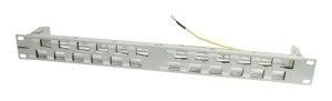 Patch Panel 24xTP, CAT6A, incl.Keystone Slim-line/Short 3P, 19", 1HE(t 96mm) 45Grad Schrägauslass, Lichtgrau, Synergy 21,