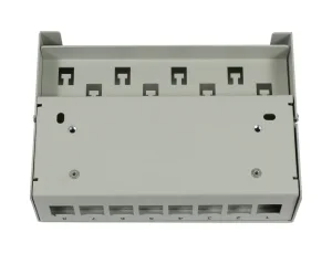Patch Panel 8xTP, CAT6A, incl.Keystone, Slim-line(20mm), Aufputz Metall, Lichtgrau, Synergy 21,