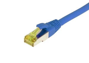 Patchkabel RJ45, CAT6A 500Mhz, 30m, blau, S-STP(S/FTP), TPE/LSZH(Ultraflex), AWG26, mit CAT7 Rohkabel, Synergy 21