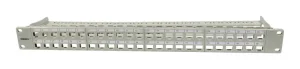 Patch Panel 48xTP-TP(Kupplung), CAT6A, incl.Keystone Slim-line , 19", 1HE(t95mm), Lichtgrau, Synergy 21,