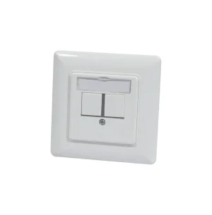 Dosen TP, UP, 2-fach, CAT6A, Keystone Slim-line, Reinweiss, 180Grad, Synergy 21,