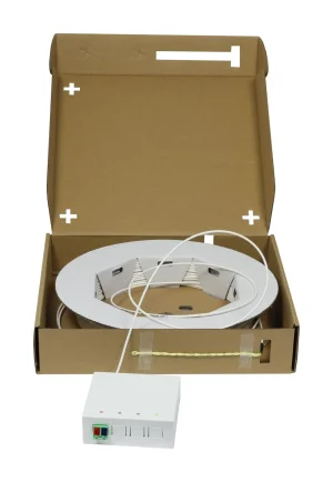 LWL-FTTH Compact Box vorkonfektioniert, 2xLC/APC -> open End, 60m, 9/125u, G.657.A2, 2-Faser, OD=2.2mm, Synergy 21