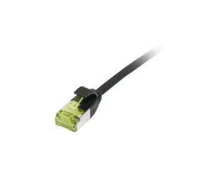 Patchkabel RJ45, CAT6A 500Mhz, 1.5m, schwarz, U/FTP, slimline rund d=3,8mm, TPE/LSZH(Superflex), AWG32, mit CAT7 Rohkabel, Synergy 21