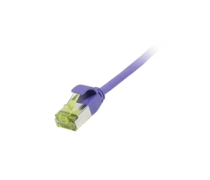 Patchkabel RJ45, CAT6A 500Mhz, 10m, lila, U/FTP, slimline rund d=3,8mm, TPE/LSZH(Superflex), AWG32, mit CAT7 Rohkabel, Synergy 21