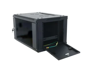 ALLNET 19" Wandgehäuse, 15HE, 1-teilig, T450mm, Schwarz, zerlegt(Flat Pack), SMA-Serie,