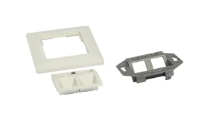 Keystone, Modulträger, UP Dosen für 2xTP-Modul, Reinweiss, Eckiger Aussenrahmen, Synergy 21,