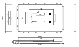 ALLNET Touch Display Tablet 21 Zoll zbh. Wandmontage Einbaurahmen für Unterputz/Hohlraum aufliegend