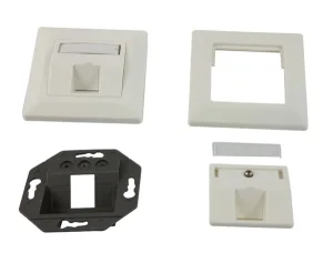 Dosen TP, AP, 1-fach, CAT6A, Keystone Slim-line/Komponent getestet, Reinweiss, Synergy 21,