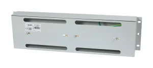 ALLNET 19" zbh. Schutzschalterleiste für Hutschiene/DIN-Rail Geräte, T61mm/3HE, Lichtgrau, Frontmontage,