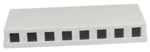 Patch Panel 8xTP, CAT6A, incl.Keystone Slim-line/Komponent getestet, Aufputz ABS, Weiss, Synergy 21,