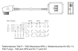 Kabel TK TAE-Adapter, TAE-F-Stecker/NFN-Buchse,