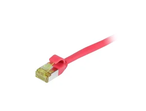 Patchkabel RJ45, CAT6A 500Mhz, 0.15m, rot, S-STP(S/FTP), slimline rund d=4,5mm, TPE/LSZH(Superflex), AWG28, mit CAT7 Rohkabel, Synergy 21