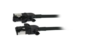 Patchkabel RJ45, CAT6A 500Mhz, 2m, schwarz, S/FTP, slimline rund d=4,5mm, TPE/LSZH(Superflex), AWG28, mit CAT7 Rohk., drehbarer Stecker, Synergy21