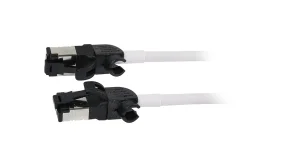 Patchkabel RJ45, CAT6A 500Mhz, 0.5m, weiss, S/FTP, slimline rund d=4,5mm, TPE/LSZH(Superflex), AWG28, mit CAT7 Rohk., drehbarer Stecker, Synergy21