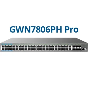 Grandstream GWN7806PH PRO – Enterprise Layer 2++ Managed Switch – 48× Gigabit RJ45 (PoE/PoE+) + 6× Gigabit SFP+