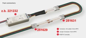 Synergy 21 LED Flex Strip zub. COB IP20 Connector + wire RGB-WW
