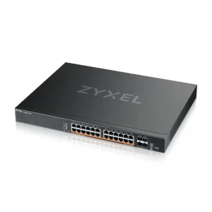 Zyxel Switch full managed Layer3 28 Port • 24x 2.5 GbE • PoE Budget 700/1440 Watt • 4x 10 Gb SFP+ • 19" • NebulaFlex Pro • XMG2230-28HP
