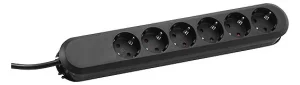 Bachmann Tischsteckdose, 6xDosen(CEE7)->Stecker(CEE7), 5m, schwarz, SMART,