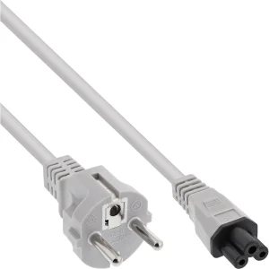 InLine® Netzkabel für Notebook, 3pol Kupplung C5, grau, 1,8m