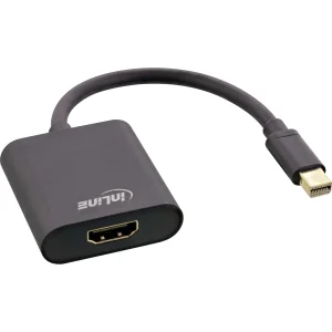 InLine® Mini DisplayPort HDMI Konverterkabel, Aluminium, schwarz, 4K/60Hz