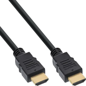 InLine® HDMI Kabel, HDMI-High Speed mit Ethernet, Stecker/Stecker, schwarz, 1m