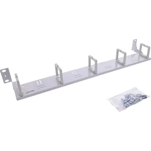 InLine® 19" Kabelführungspanel, 1HE, 5 Kunststoffbügel, horizontal, grau